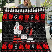 Christmas Boxing Santa And Krampus Quilt Xmas Holiday Patterns - Wonder Print Shop