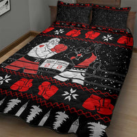 Christmas Boxing Santa And Krampus Quilt Bed Set Xmas Holiday Patterns - Wonder Print Shop