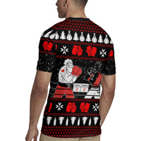 Christmas Boxing Santa And Krampus Rugby Jersey Xmas Holiday Patterns - Wonder Print Shop