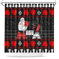 Christmas Boxing Santa And Krampus Shower Curtain Xmas Holiday Patterns - Wonder Print Shop