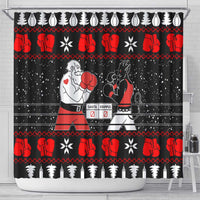 Christmas Boxing Santa And Krampus Shower Curtain Xmas Holiday Patterns - Wonder Print Shop