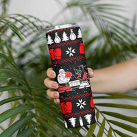 Christmas Boxing Santa And Krampus Skinny Tumbler Xmas Holiday Patterns - Wonder Print Shop