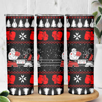 Christmas Boxing Santa And Krampus Skinny Tumbler Xmas Holiday Patterns - Wonder Print Shop