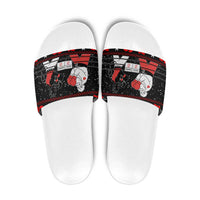 Christmas Boxing Santa And Krampus Slide Sandals Xmas Holiday Patterns - Wonder Print Shop
