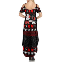Christmas Boxing Santa And Krampus Summer Maxi Dress Xmas Holiday Patterns - Wonder Print Shop