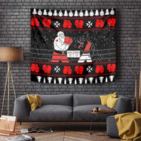 Christmas Boxing Santa And Krampus Tapestry Xmas Holiday Patterns - Wonder Print Shop