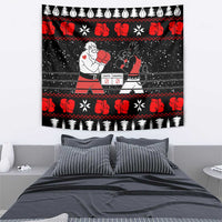 Christmas Boxing Santa And Krampus Tapestry Xmas Holiday Patterns - Wonder Print Shop