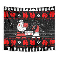 Christmas Boxing Santa And Krampus Tapestry Xmas Holiday Patterns - Wonder Print Shop