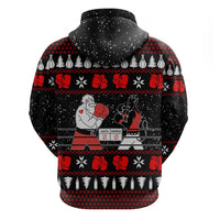 Christmas Boxing Santa And Krampus Zip Hoodie Xmas Holiday Patterns - Wonder Print Shop