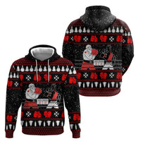 Christmas Boxing Santa And Krampus Zip Hoodie Xmas Holiday Patterns - Wonder Print Shop