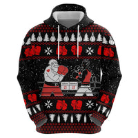 Christmas Boxing Santa And Krampus Zip Hoodie Xmas Holiday Patterns - Wonder Print Shop