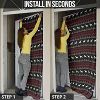 Christmas Bull Dog Terrier Door Cover Xmas Holiday Patterns - Wonder Print Shop