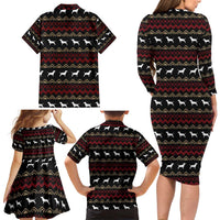 Christmas Bull Dog Terrier Family Matching Long Sleeve Bodycon Dress and Hawaiian Shirt Xmas Holiday Patterns - Wonder Print Shop