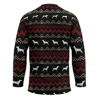 Christmas Bull Dog Terrier Hockey Jersey Xmas Holiday Patterns - Wonder Print Shop