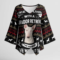 Christmas Bull Dog Terrier Kimono Sleeve Blouse Xmas Holiday Patterns - Wonder Print Shop