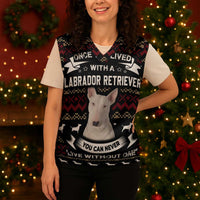 Christmas Bull Dog Terrier Christmas Knitted V-Neck Vest Xmas Holiday Patterns - Wonder Print Shop