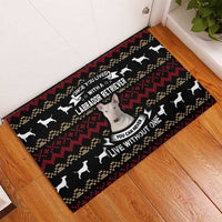 Christmas Bull Dog Terrier Rubber Doormat Xmas Holiday Patterns - Wonder Print Shop