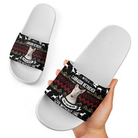 Christmas Bull Dog Terrier Slide Sandals Xmas Holiday Patterns - Wonder Print Shop
