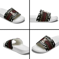 Christmas Bull Dog Terrier Slide Sandals Xmas Holiday Patterns - Wonder Print Shop