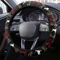 Christmas Bull Dog Terrier Steering Wheel Cover Xmas Holiday Patterns - Wonder Print Shop