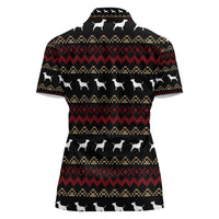Christmas Bull Dog Terrier Women Polo Shirt Xmas Holiday Patterns - Wonder Print Shop