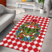 Christmas Butterfly Wreath Area Rug Xmas Holiday Patterns - Wonder Print Shop