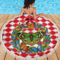 Christmas Butterfly Wreath Beach Blanket Xmas Holiday Patterns - Wonder Print Shop