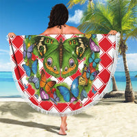 Christmas Butterfly Wreath Beach Blanket Xmas Holiday Patterns - Wonder Print Shop