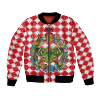 Christmas Butterfly Wreath Bomber Jacket Xmas Holiday Patterns - Wonder Print Shop