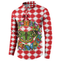 Christmas Butterfly Wreath Button Sweatshirt Xmas Holiday Patterns - Wonder Print Shop