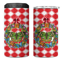 Christmas Butterfly Wreath 4 in 1 Can Cooler Tumbler Xmas Holiday Patterns - Wonder Print Shop