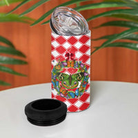 Christmas Butterfly Wreath 4 in 1 Can Cooler Tumbler Xmas Holiday Patterns - Wonder Print Shop