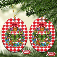 Christmas Butterfly Wreath Ceramic Ornament Xmas Holiday Patterns - Wonder Print Shop