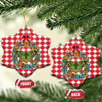 Christmas Butterfly Wreath Ceramic Ornament Xmas Holiday Patterns - Wonder Print Shop