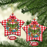 Christmas Butterfly Wreath Ceramic Ornament Xmas Holiday Patterns - Wonder Print Shop
