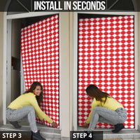 Christmas Butterfly Wreath Door Cover Xmas Holiday Patterns - Wonder Print Shop