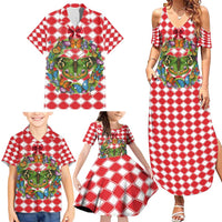 Christmas Butterfly Wreath Family Matching Summer Maxi Dress and Hawaiian Shirt Xmas Holiday Patterns - Wonder Print Shop
