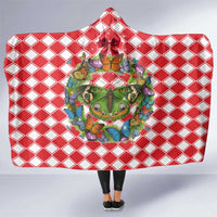 Christmas Butterfly Wreath Hooded Blanket Xmas Holiday Patterns - Wonder Print Shop