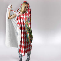Christmas Butterfly Wreath Hooded Blanket Xmas Holiday Patterns - Wonder Print Shop