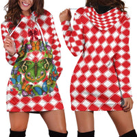 Christmas Butterfly Wreath Hoodie Dress Xmas Holiday Patterns - Wonder Print Shop