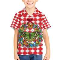 Christmas Butterfly Wreath Kid Hawaiian Shirt Xmas Holiday Patterns - Wonder Print Shop