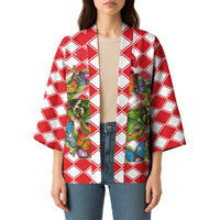 Christmas Butterfly Wreath Kimono Xmas Holiday Patterns - Wonder Print Shop