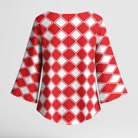 Christmas Butterfly Wreath Kimono Sleeve Blouse Xmas Holiday Patterns - Wonder Print Shop