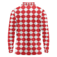 Christmas Butterfly Wreath Long Sleeve Polo Shirt Xmas Holiday Patterns - Wonder Print Shop