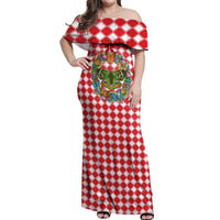 Christmas Butterfly Wreath Off Shoulder Maxi Dress Xmas Holiday Patterns - Wonder Print Shop