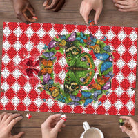 Christmas Butterfly Wreath Puzzle Xmas Holiday Patterns - Wonder Print Shop