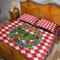 Christmas Butterfly Wreath Quilt Bed Set Xmas Holiday Patterns - Wonder Print Shop