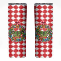 Christmas Butterfly Wreath Skinny Tumbler Xmas Holiday Patterns - Wonder Print Shop