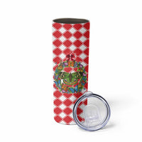 Christmas Butterfly Wreath Skinny Tumbler Xmas Holiday Patterns - Wonder Print Shop