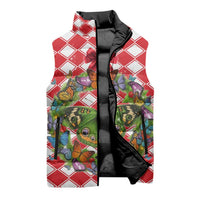 Christmas Butterfly Wreath Sleeveless Puffer Jacket Xmas Holiday Patterns - Wonder Print Shop